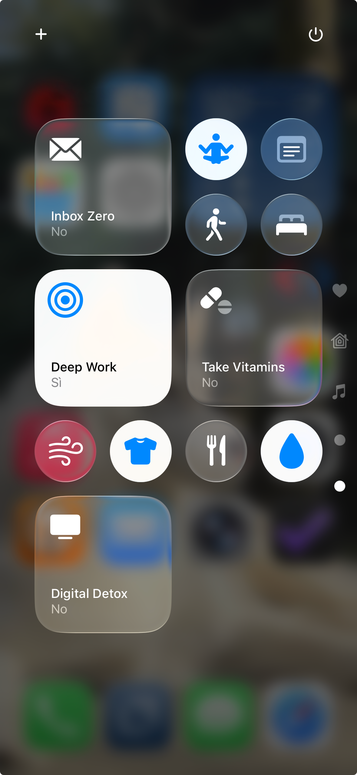 Control Center actions