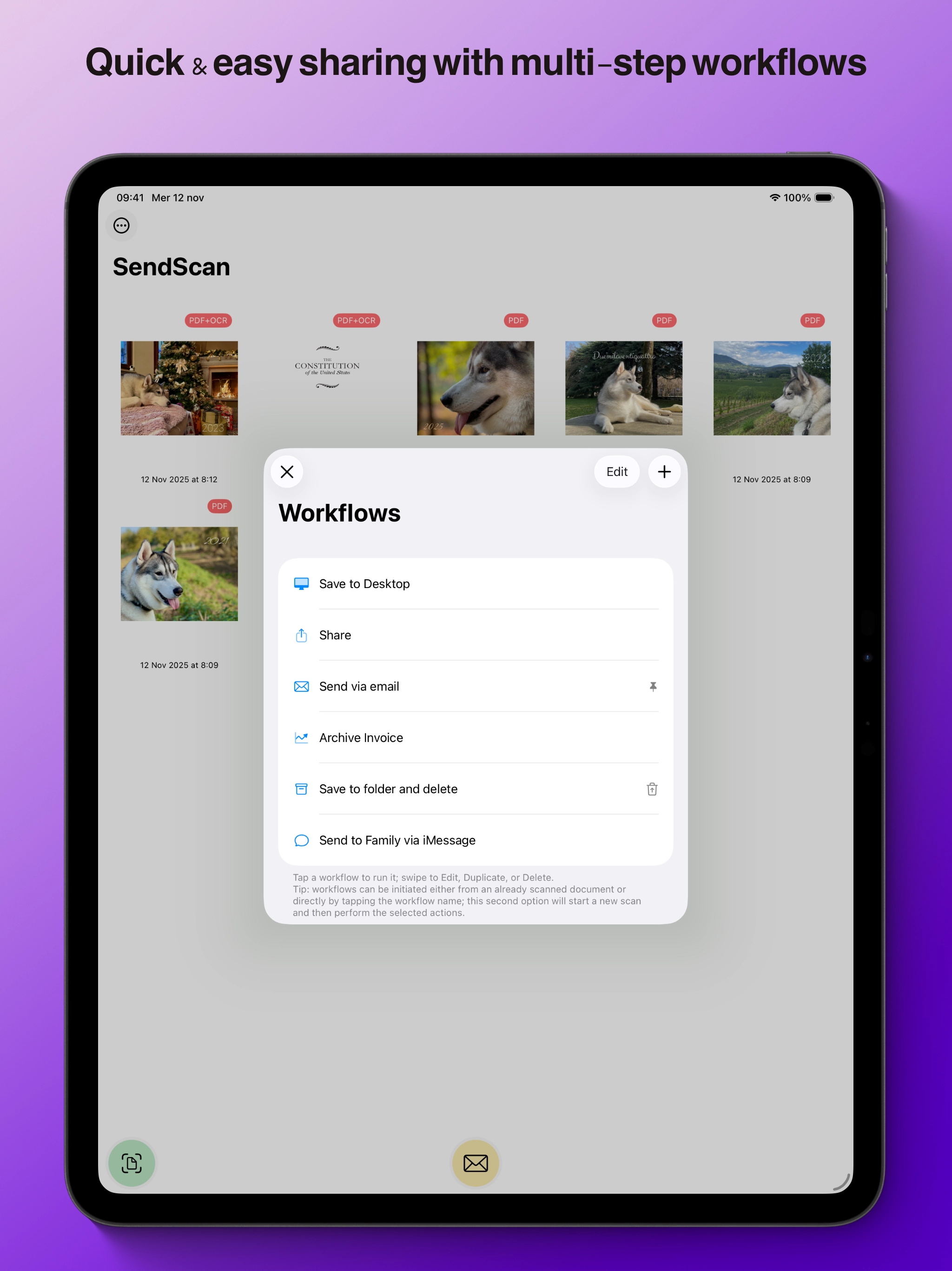 SendScan iPad screenshot 2